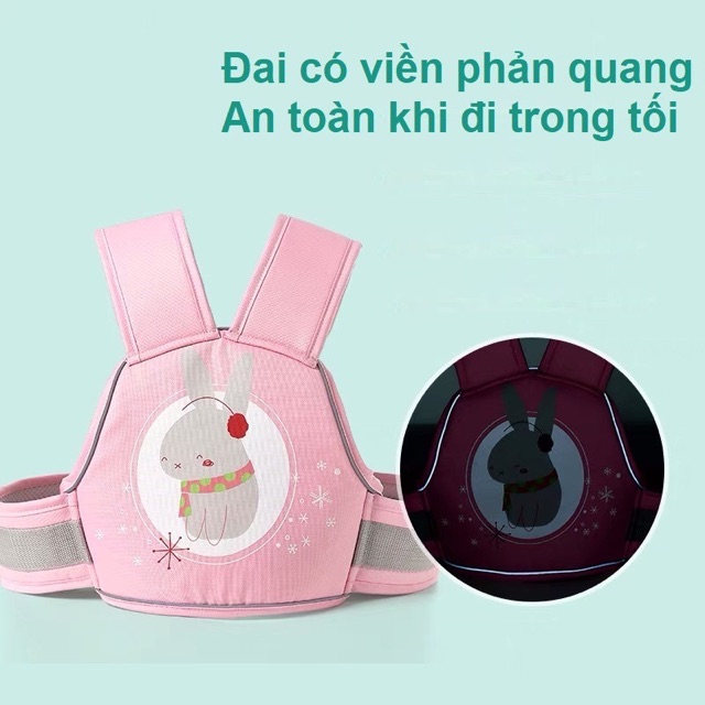 Đai xe máy phản quang chống gù đỡ cổ an toàn cho bé. Đai an toàn. Mã DXM01