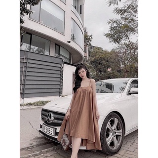 Đầm suông rộng xoè 2 dây có tăng đơ
