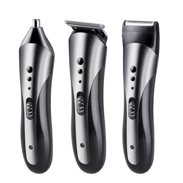 Tông Đơ Cắt Tóc, Cạo Râu, Tỉa Lông Mũi Kemei 3in1 KM-1407 Pin Sạc Đa Năng