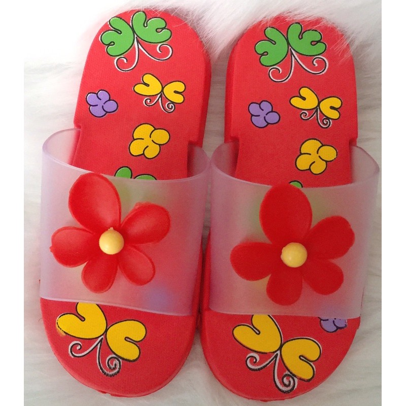 Siêu rẻ-Dép lê quai ngang siêu nhẹ bông hoa cho bé gái 3-5 tuổi