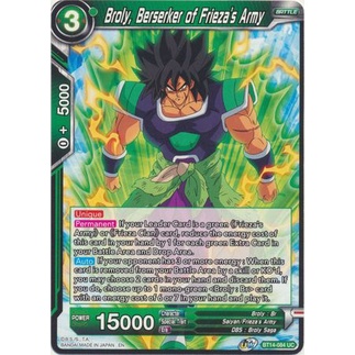 Thẻ bài Dragonball - TCG - Broly, Berserker of Frieza's Army / BT14-084'