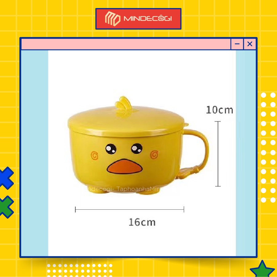 Bát Úp Mì, Tô Đựng Canh - Lõi Inox 304 Hình Vịt Siêu Yêu