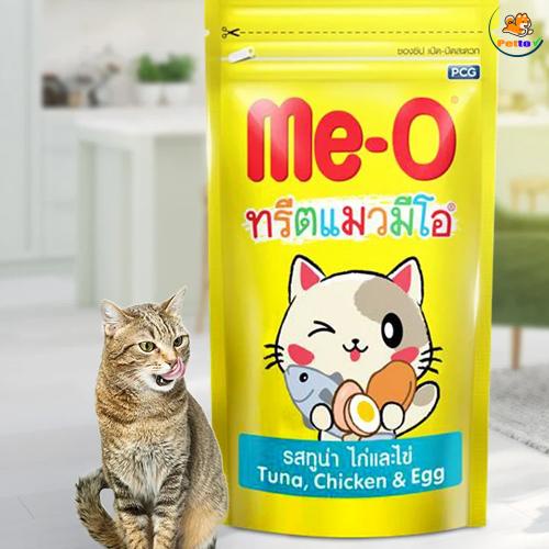 Bánh thưởng/ Viên thưởng Me-O cats treats 3 vị cá ngừ, cá hồi và tôm- Đồ thưởng huấn luyện dành cho mèo gói 50g