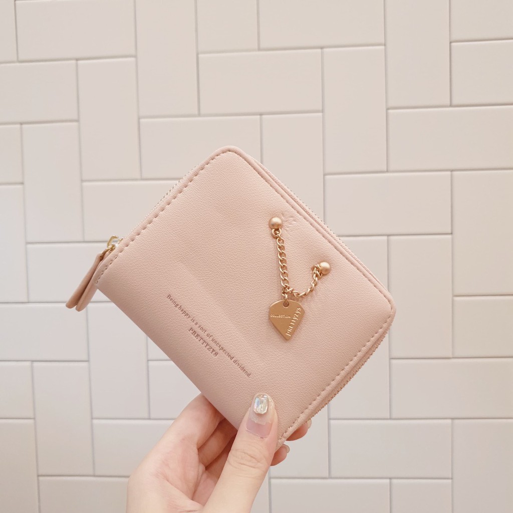 [Ví da Hàn Quốc] Ví nữ PT dây trái tim  005