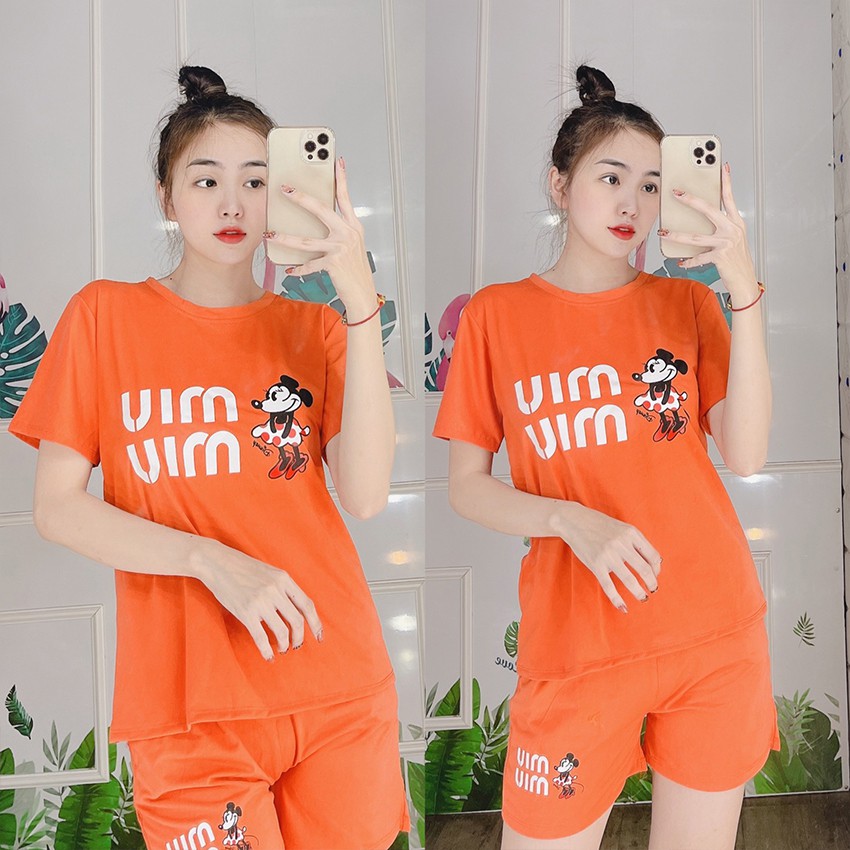 Đồ Bộ Nữ Mặc Nhà Đẹp Thun Cotton Nữ Mặc Ngủ Ở Nhà Dễ Thương Quần Đùi Cute Diễm ...