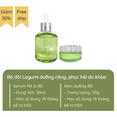 Bộ dưỡng da giảm mụn, giảm thâm và hỗ trợ thu nhỏ lỗ chân lông cho mọi loại da Lagumi Calendula