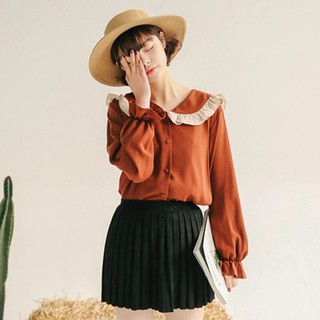 Tk302-sơ mi nữ cổ sen viền bèo s-6xl