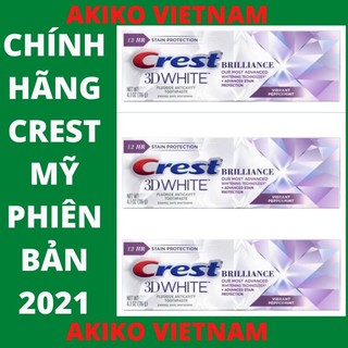 Kem đánh răng crest ❤ FREESHIP ❤ Crest 3D White Brilliance 116gr hộp Mới chính hãng – Kem trắng răng crest