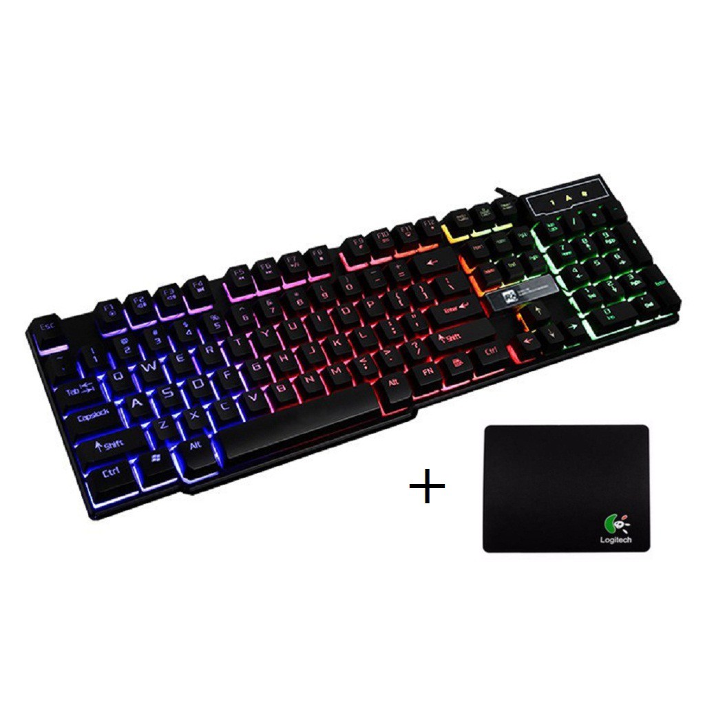 Bàn phím game giả cơ R8 1822 có đèn led 7 màu + Tặng Lót Chuột Logitech