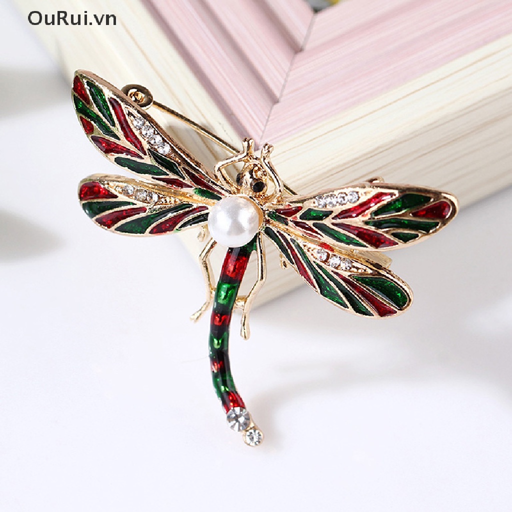 Ghim Cài Áo Hình Chuồn Chuồn Đính Đá Pha Lê Nhân Tạo Thời Trang