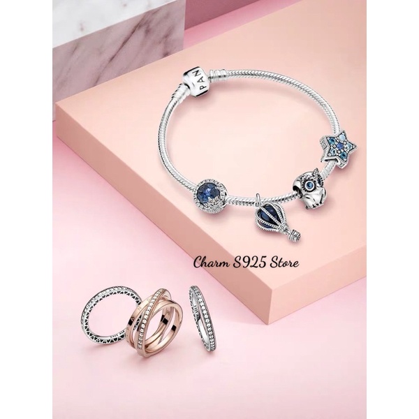 charm pan treo khinh khí cầu bạc s925 cao cấp