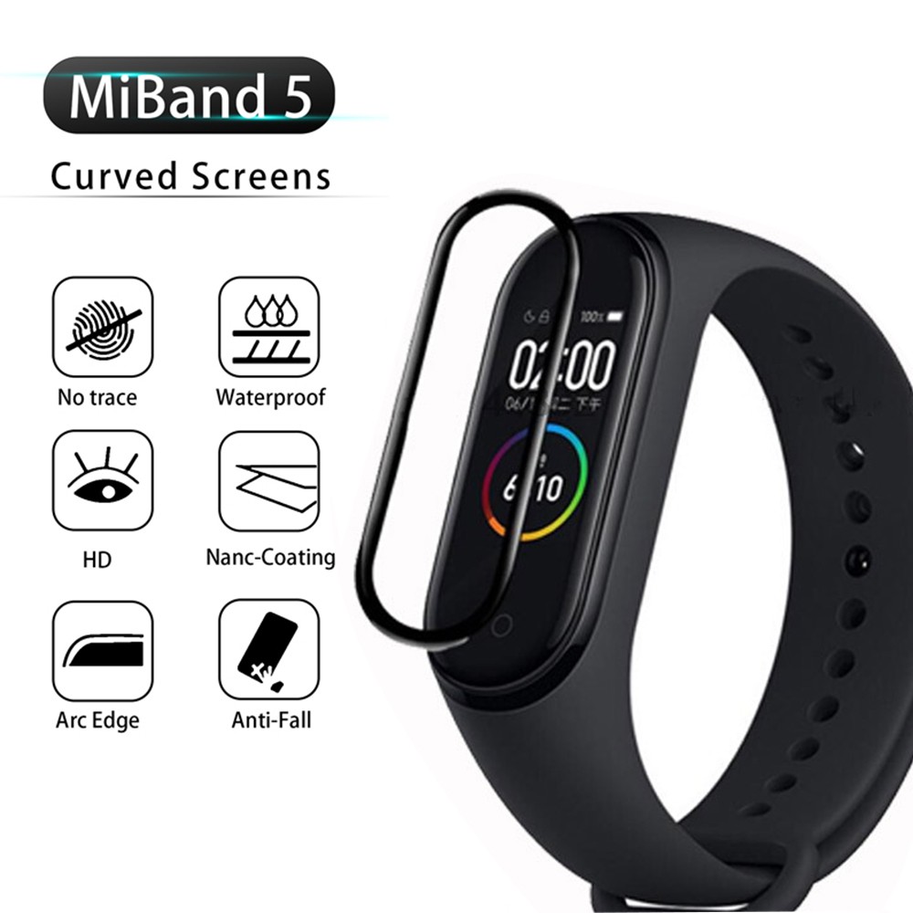 Miếng dán kính 3D chống trầy xước màn hình cho đồng hồ thông minh Xiaomi Mi Band 4 5 6