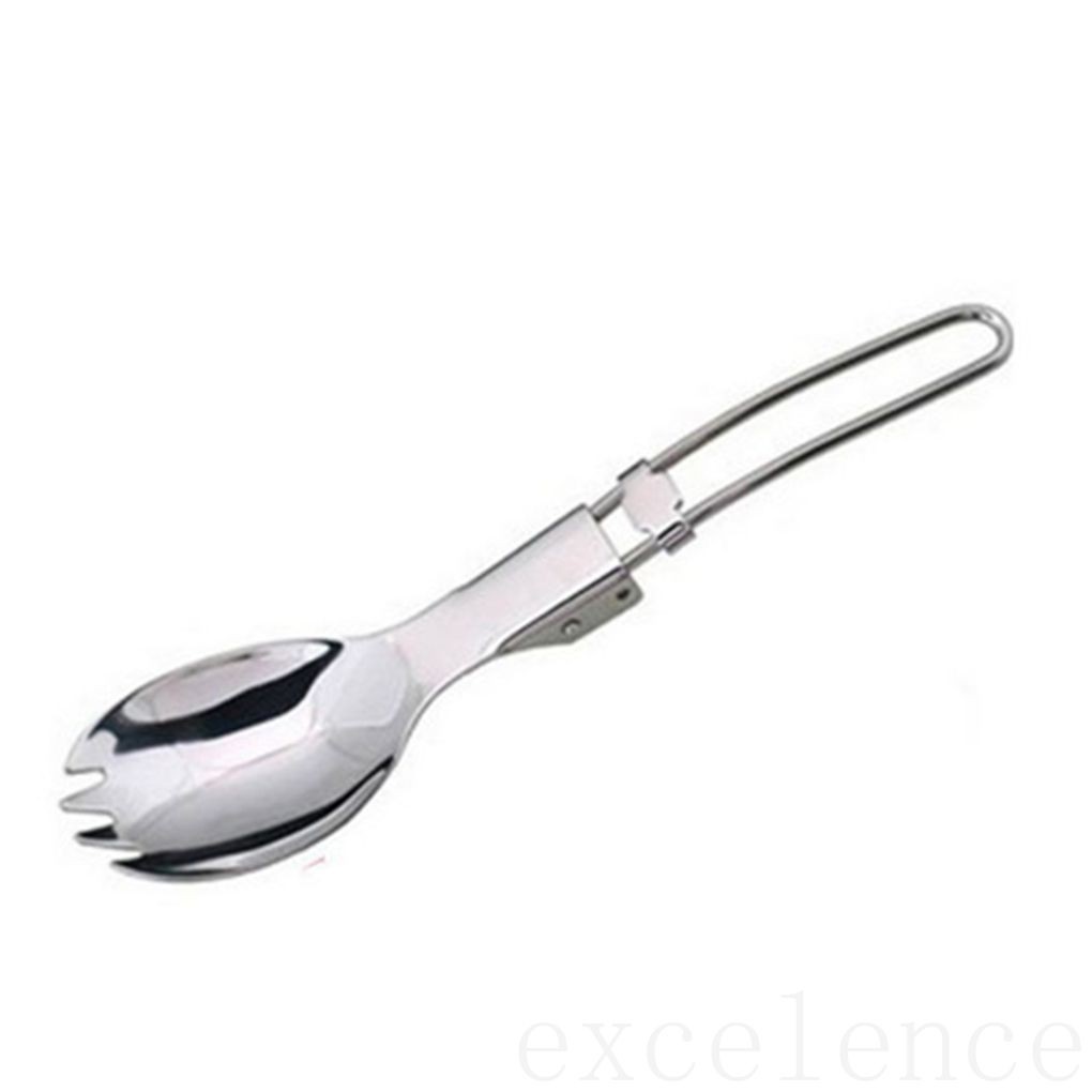 Bộ Muỗng Nĩa Bằng Thép Không Gỉ Có Thể Gấp Gọn Tiện Lợi Cho Dã Ngoại