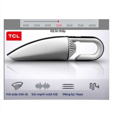 Máy hút bụi cầm tay mini đa năng TCL + Bộ chuyển đổi nguồn dùng được cả trong nhà và trên ôtô