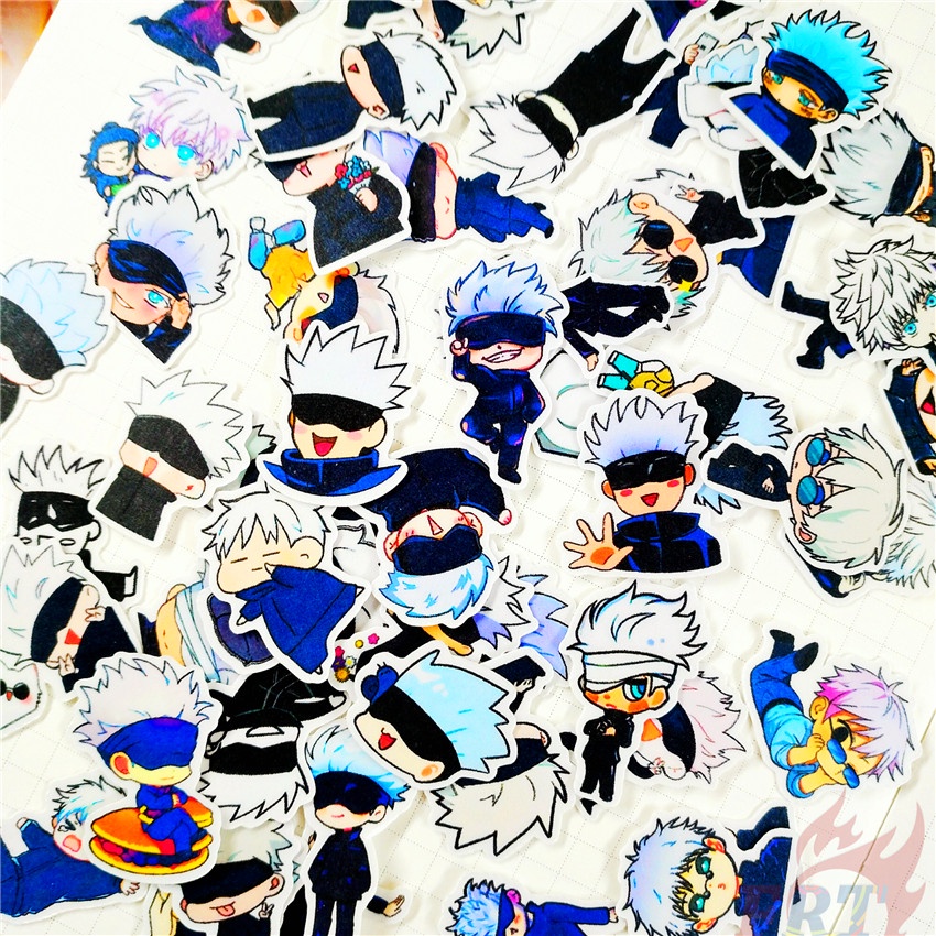 ★★★ Jujutsu Kaisen . Gojo Satoru Q-3 Mini Diary Manual Stickers ★★★ 60Pcs/Set Anime DIY Fashion Scrapbooks Album Decor Decals Stickers