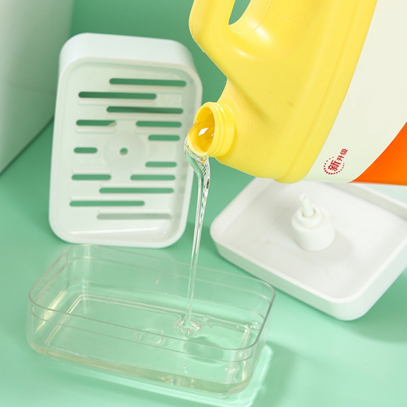 Bình Đựng Xà Phòng Kèm Giá Đỡ Bọt Biển Rửa Chén Tiện Dụng Cho Nhà Bếp