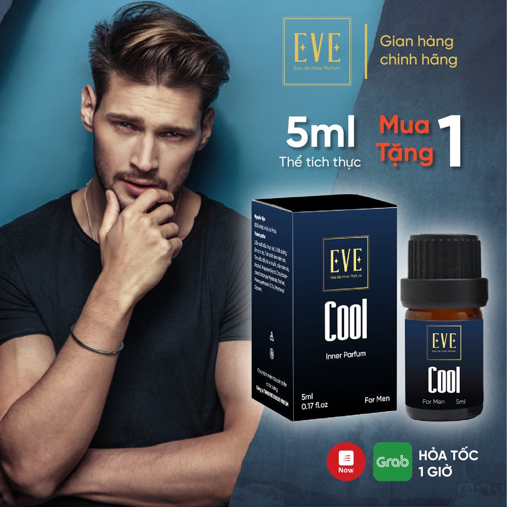 Nước hoa vùng kín nam 5ml COOL - Nuoc hoa vung kin nam EVE - Eau de Parfum nước hoa nam chính hãng (Có che tên sản phẩm)