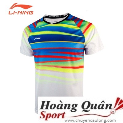 Áo cầu lông nam Lining 6028 ( đen - trắng )