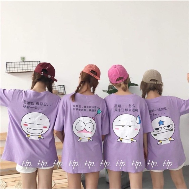 Áo hình cảm xúc màu tím OBG976