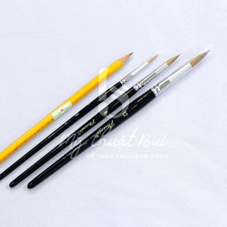 {Mỹ Thuật Bụi} Bộ Cọ lông mềm đầu nhọn chuyên dùng vẽ Màu nước