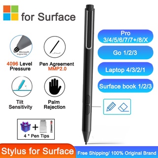 Bút Cảm Ứng Áp Suất 4096 Cho Microsoft Surface Pro X 7 6 5 4 Laptop Book