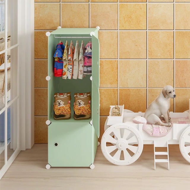 Tủ áo chó mèo tiện ích 3 ô. Lắp cao 110cm rộng 37cm sâu 37cm. Hàng coa sẵn.