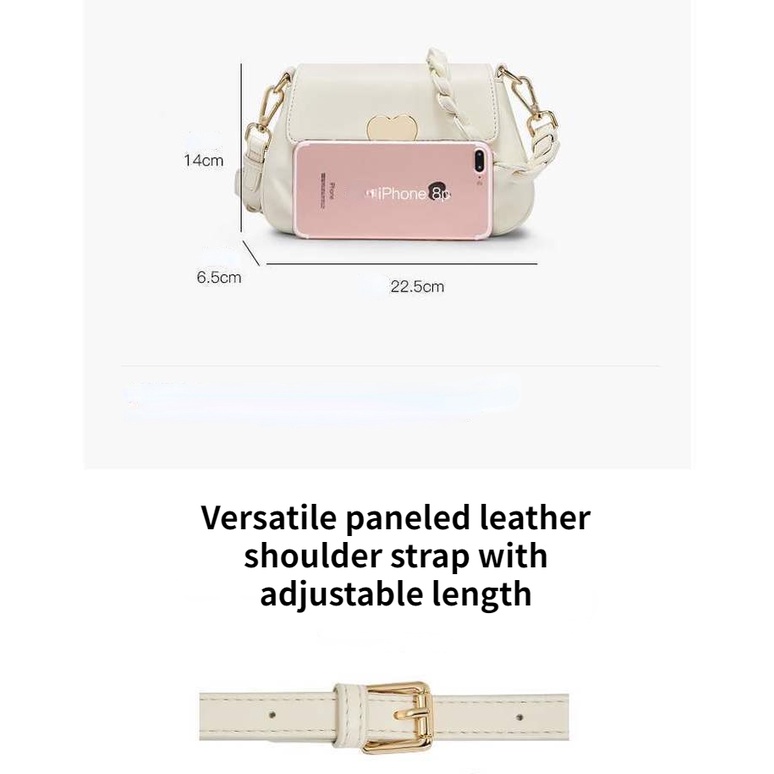 Túi Đeo Chéo Vai Hình Tròn Nhỏ Thiết Kế Đặc Biệt Có Khóa Hình Trái Tim Đám Mây Mẫu Mới 2022 Dành Cho Bạn Nữ Sinh