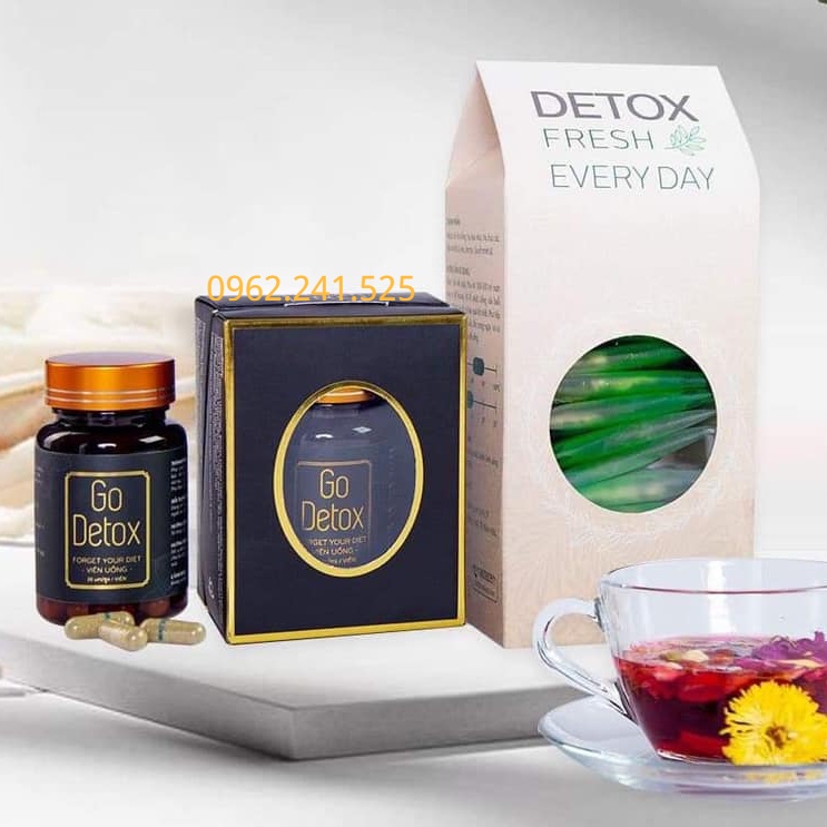 (ShipHỏa Tốc) Trọn Bộ Trà Detox.Go Chính Hãng (hộp 28v) + Trà Hoa Date Mới tặng Thước Dây