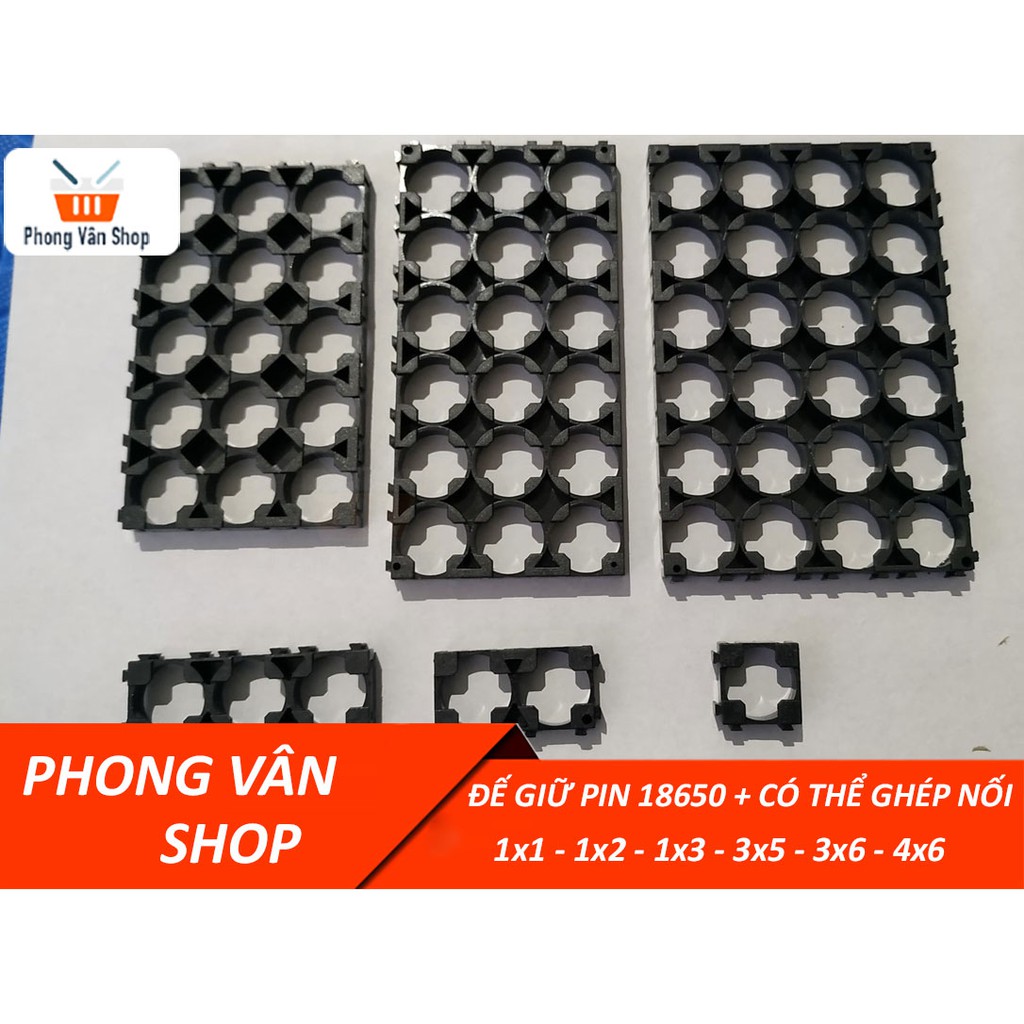 Cặp Đế giữ pin 18650 - Có thể ghép nối