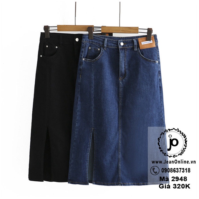 Chân váy jean big size (MS 2948) thời trang ngoại cỡ 65kg đến 90kg