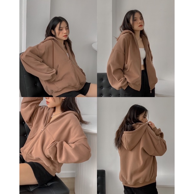 ÁO NỈ MŨ KHOÁ KÉO OVERSIZE CHUBBIE chất liệu nỉ bông dày dặn, ấm áp, form lửng - CHUBBIE BASIC Hoodie Zip | BigBuy360 - bigbuy360.vn