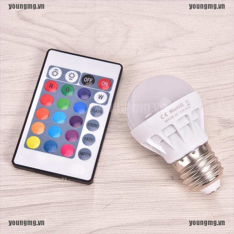 Bóng Đèn Led Đổi Màu Có Điều Khiển Từ Xa Ac 85-265v Yg E27 3w
