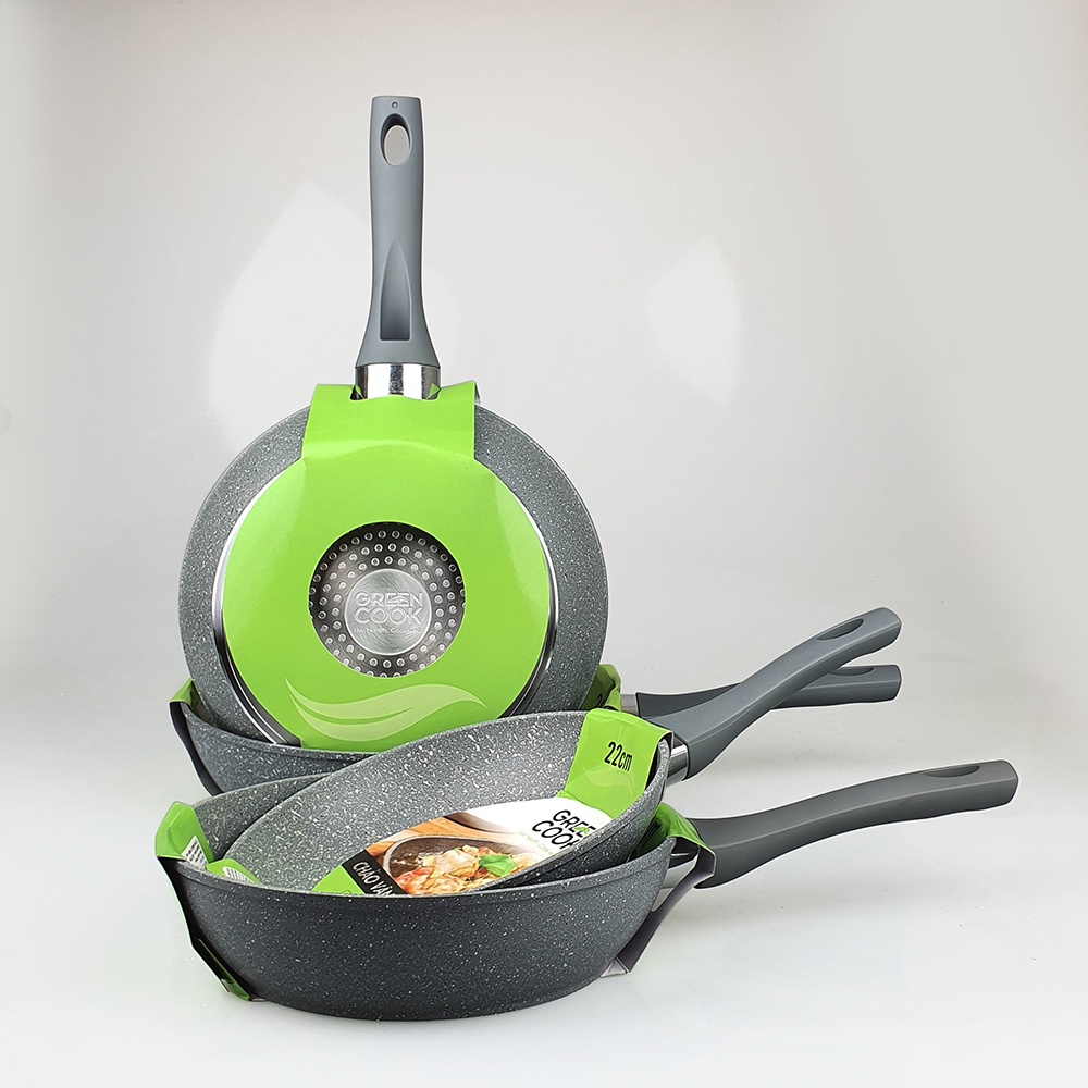 Chảo chống dính sâu lòng Greencook - Gcp02-20IH 20Cm Dùng được mọi loại bếp