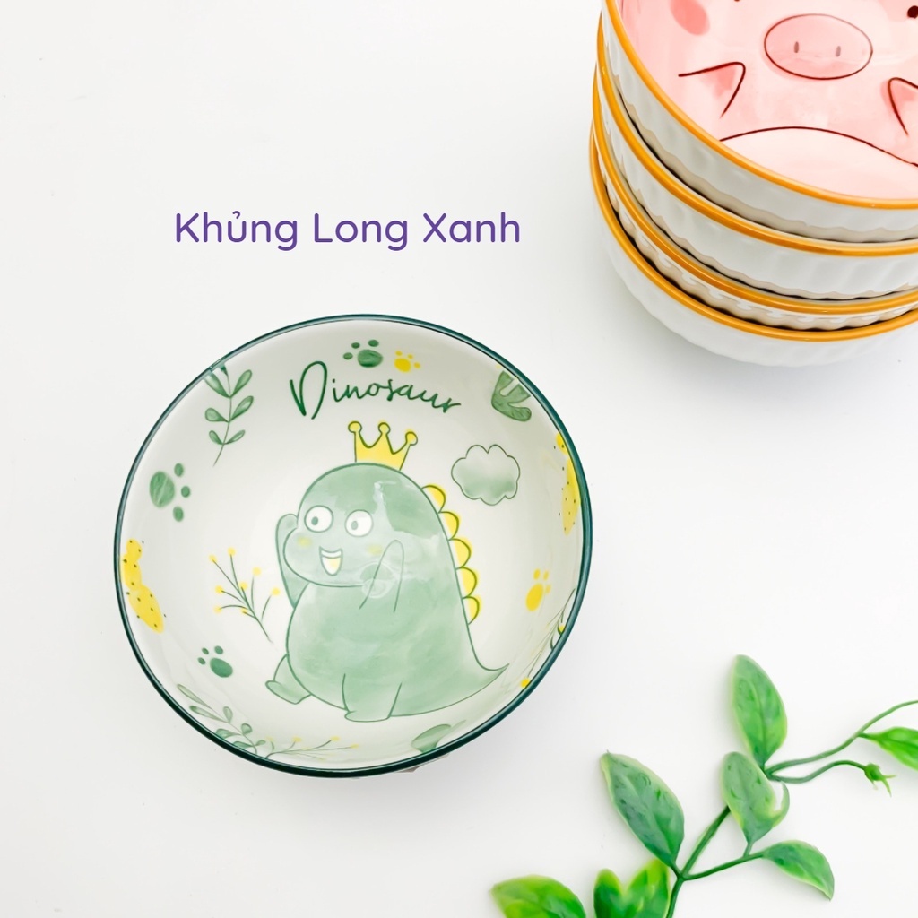 Bát Ăn Cơm Gốm Sứ In Hình Thú Đáng Yêu Chịu Nhiệt Tốt