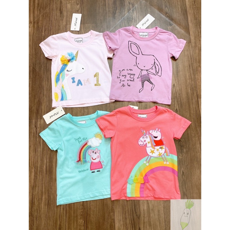 Áo phông hè cho bé trai, bé gái. Áo phông hè cotton Pony, Peppa, Thò, Khủng long Mal.wee AH06