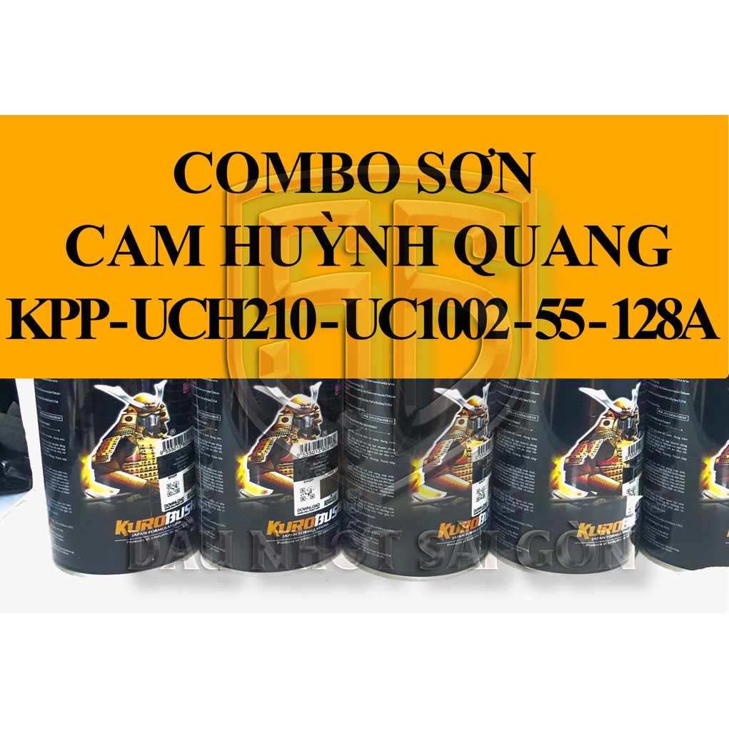 [ COMBO 5 CHAI ] SƠN XỊT SAMURAI DÀN NHỰA NHÁM MÀU CAM HUỲNH QUANG KPP - UCH210 - UC1002 - 55** - 128A