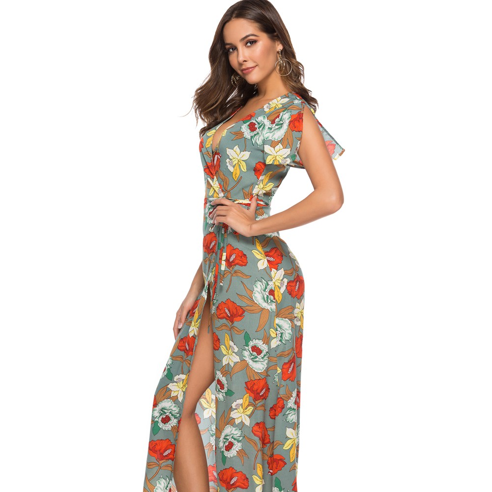 Đầm Maxi Chất Chiffon Hoạ Tiết In Phong Cách Bohomian | BigBuy360 - bigbuy360.vn