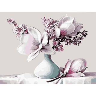 Tranh sơn dầu số hoá tự tô màu theo số có khung - [HOA LY] (40*50cm)