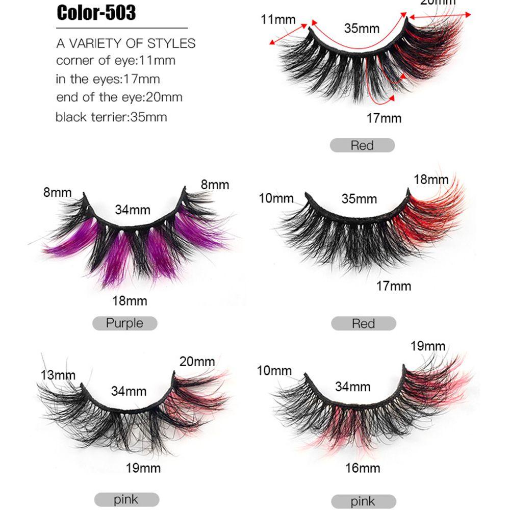 Bộ 5 Cặp Lông Mi Giả Mềm Mại Nhiều Màu Sắc