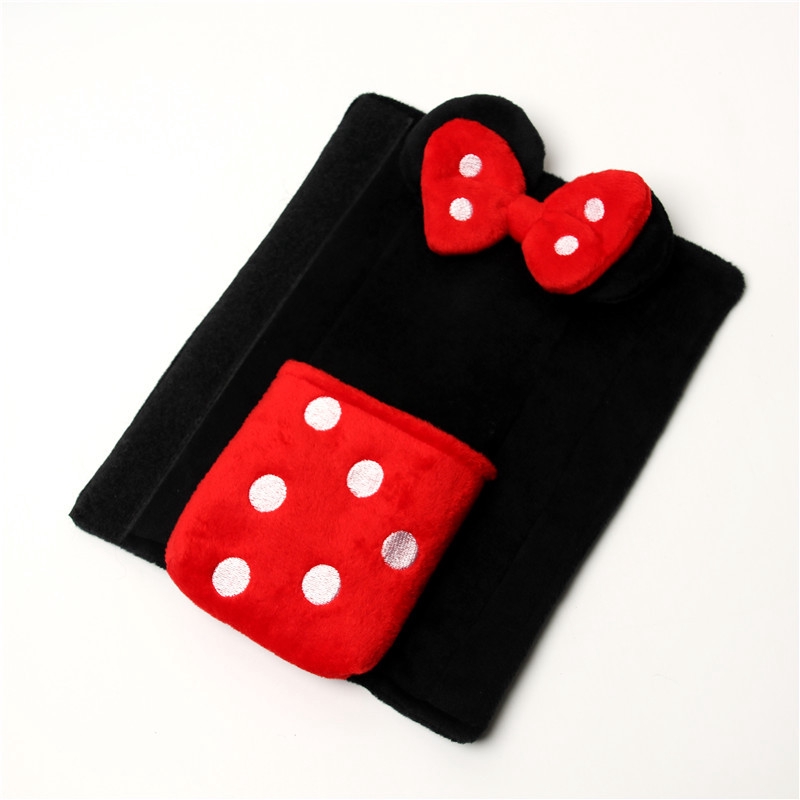 Đệm Bọc Dây Đai An Toàn Xe Hơi Hình mickey / hello kitty Bằng Lông Nhung Cho Bé