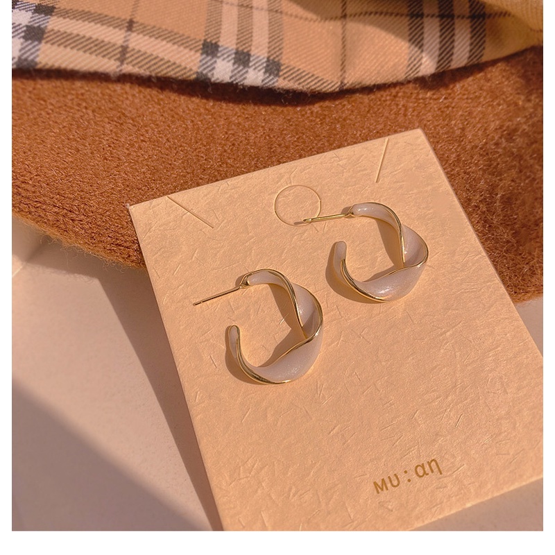 Khuyên tai hợp kim thiết kế hình học thời trang Hàn Quốc