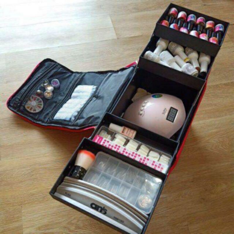 Cốp đựng đồ nail,mi,trang điem,phun xăm màu đen)