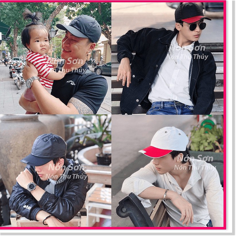 Mũ Lưỡi Trai Nón Sơn Logo Vuông Vải Dù Đen Viền Đen Chính Hãng Hàng Chuẩn Tem 7 Màu Thời Trang Cao Cấp Mới 2023