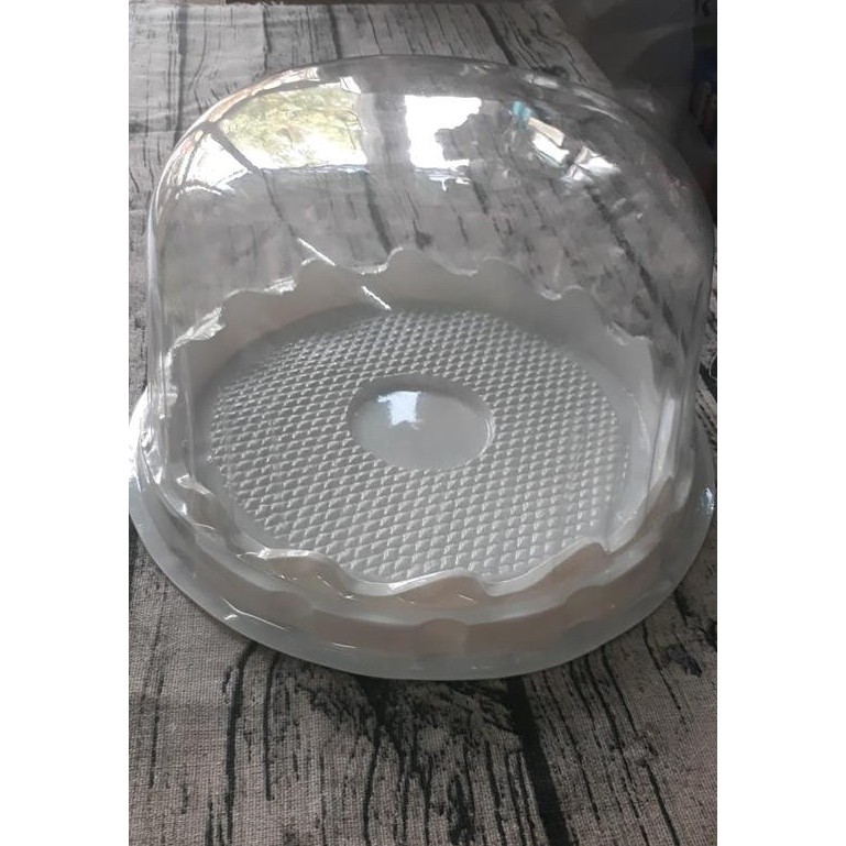 Hộp nhựa đựng bánh kem đế trắng 19cm (5 cái)