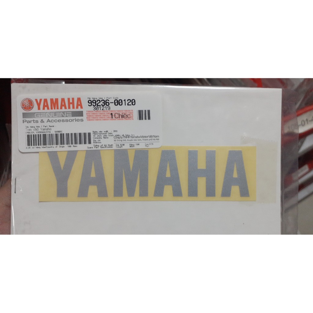 Tem chữ YAMAHA 12cm x 2,8cm dán cánh bửng chính hãng
