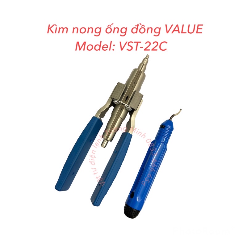 Kìm nong ống đồng Value VST-22C kèm dao nạo - Bộ tay nong ống đồng Value chính hãng