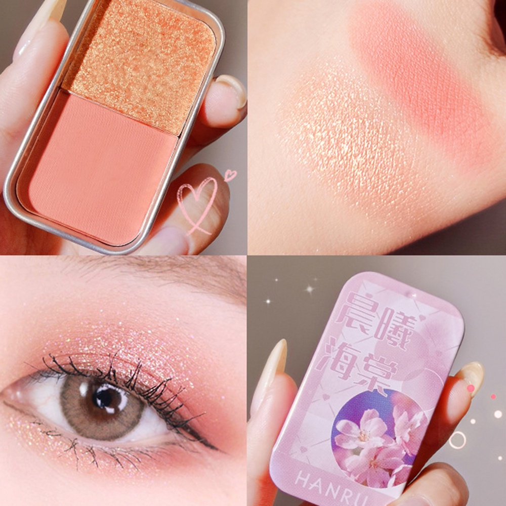 [Hàng mới về] Bảng phấn trang điểm mắt 2 màu sắc lì và ánh ngọc trai thời trang nhỏ gọn