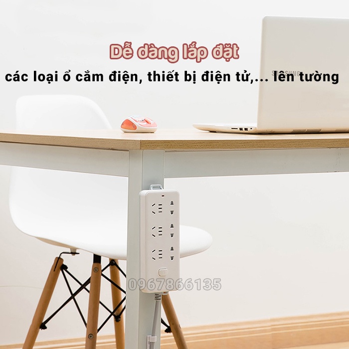 Giá treo ổ cắm điện, cục phát wifi gắn tường chịu lực đa năng