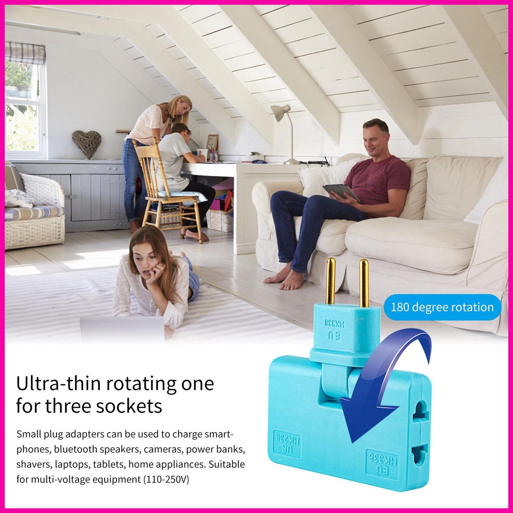 Ổ Cắm Điện Gắn Tường Mini Một Trong Ba Góc 180 Độ Không Dây Llrnvn