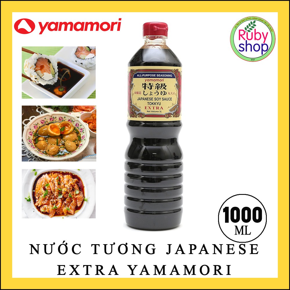 Nước tương Japanese Extra Yamamori - size lớn 1L -  ăn thỏa thích - Hương vị chuẩn Nhật!